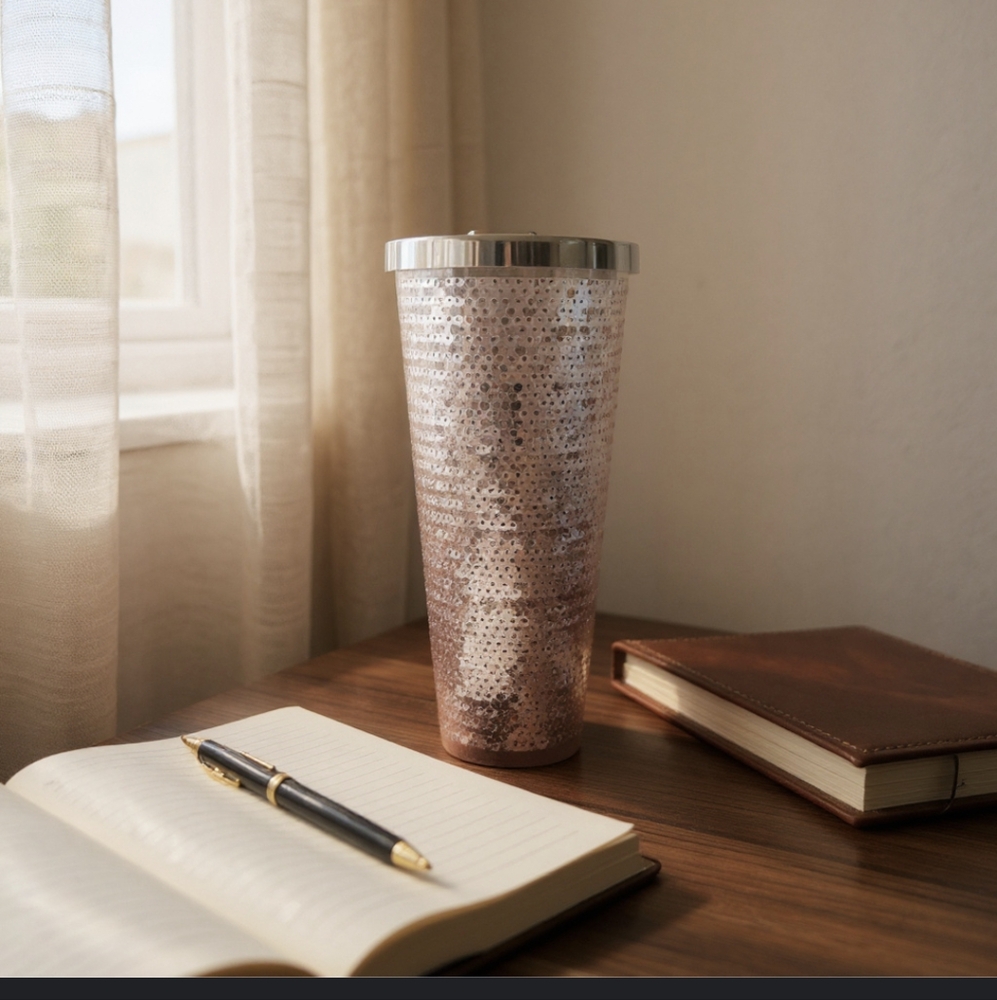 Starbucks Black Sequined 24oz Cold Cup Tumbler